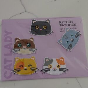 Cat Lady Kitten Embroidered Patches - Multicolor
